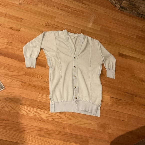 We The Free People light blue Long Button Cardigan Sweater oversized XL NWOT - Picture 9 of 16